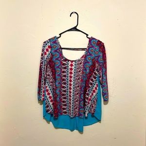 Rue 21 Floral Pattern Tunic Top Size Small
